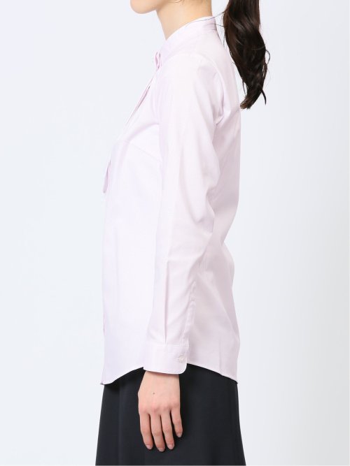 透け防止 形態安定 ボウタイ脱着 長袖シャツ