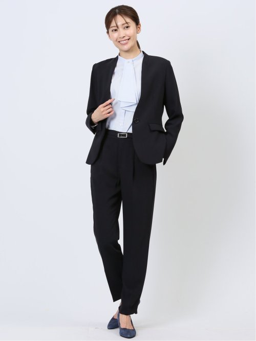 透け防止 形態安定 ボウタイ脱着 長袖シャツ