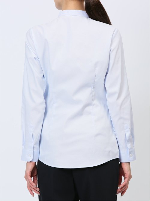 透け防止 形態安定 ボウタイ脱着 長袖シャツ