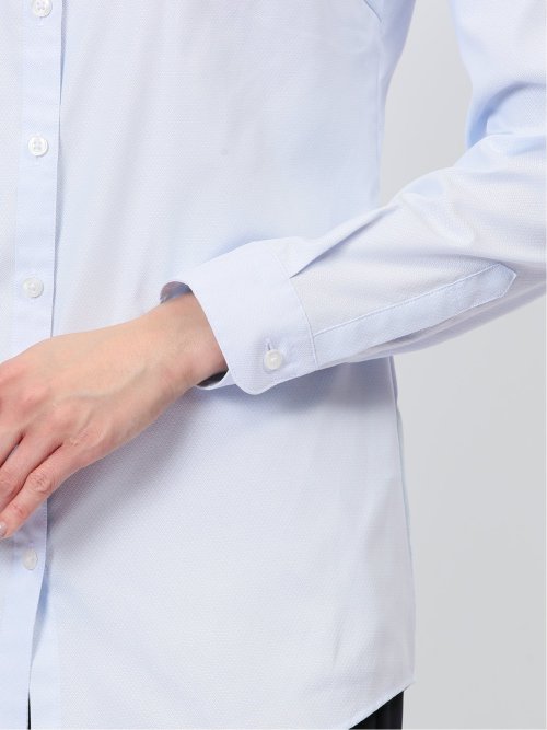 透け防止 形態安定 ボウタイ脱着 長袖シャツ