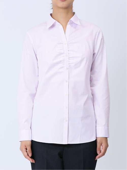 【WEB限定】形態安定ストレッチ ギャザースキッパー長袖シャツ