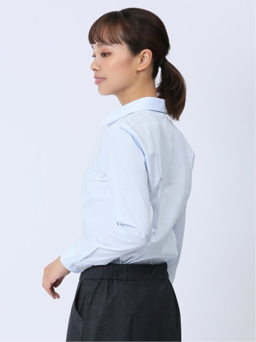 【WEB限定】形態安定ストレッチ ギャザースキッパー長袖シャツ