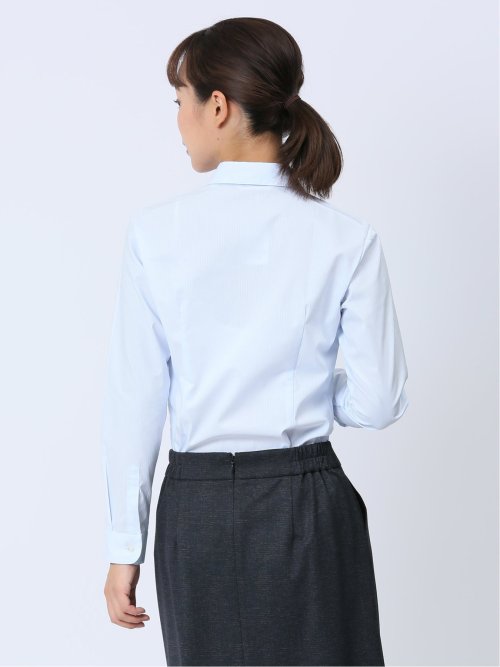 【WEB限定】形態安定ストレッチ ギャザースキッパー長袖シャツ