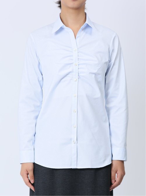 【WEB限定】形態安定ストレッチ ギャザースキッパー長袖シャツ