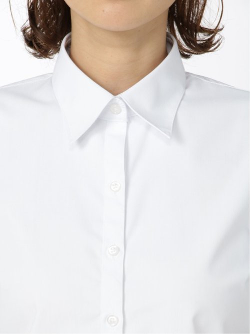 【透け防止】【白無地】形態安定 レギュラーカラー半袖シャツ