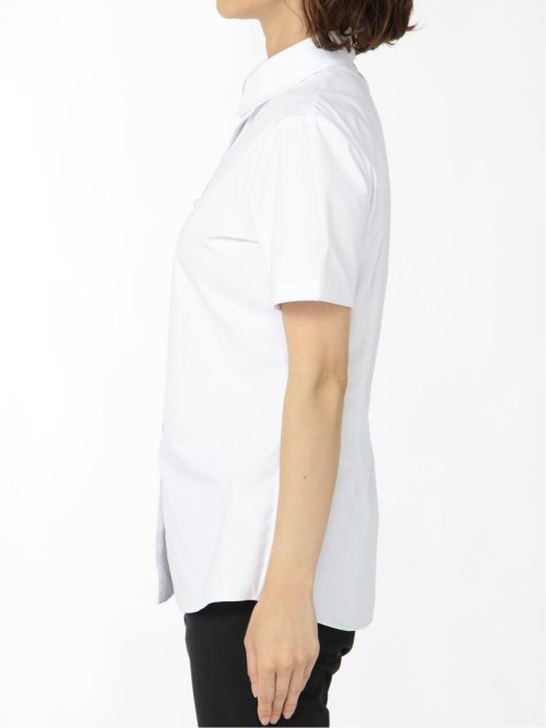 【透け防止】【白無地】形態安定 レギュラーカラー半袖シャツ