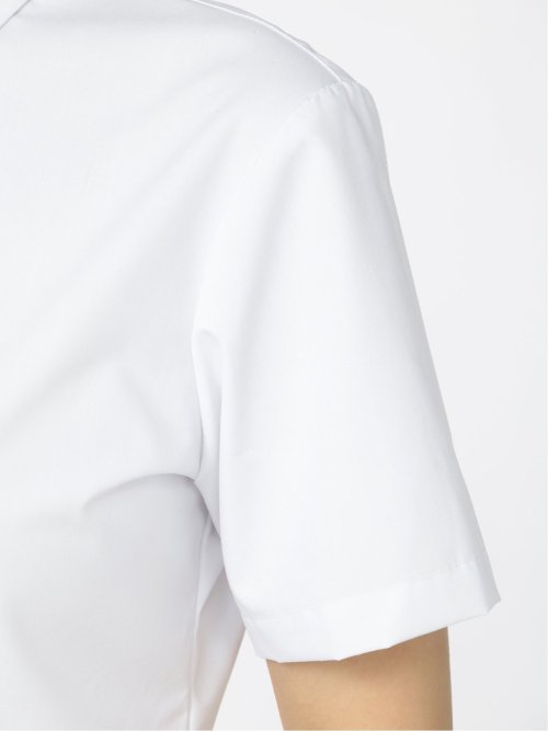 【透け防止】【白無地】形態安定 レギュラーカラー半袖シャツ