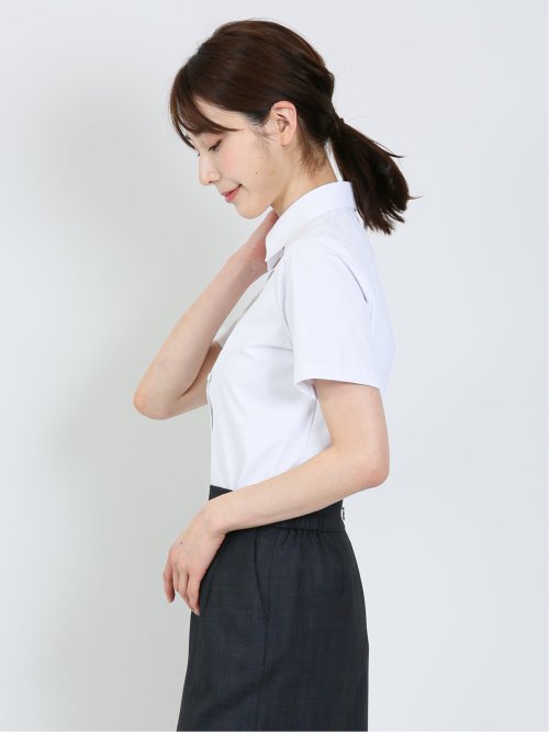 透け防止 形態安定 レギュラーカラー 半袖シャツ