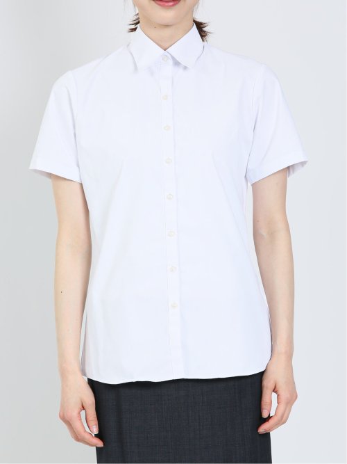 透け防止 形態安定 レギュラーカラー 半袖シャツ