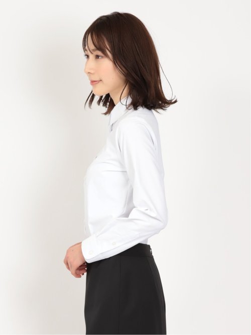 透け防止 形態安定 レギュラーカラー 長袖シャツ
