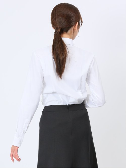 透け防止 形態安定 レギュラーカラー 長袖シャツ