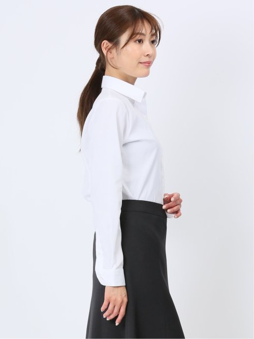 透け防止 形態安定 レギュラーカラー 長袖シャツ