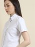 【透け防止】【白無地】形態安定レギュラーカラー半袖シャツ