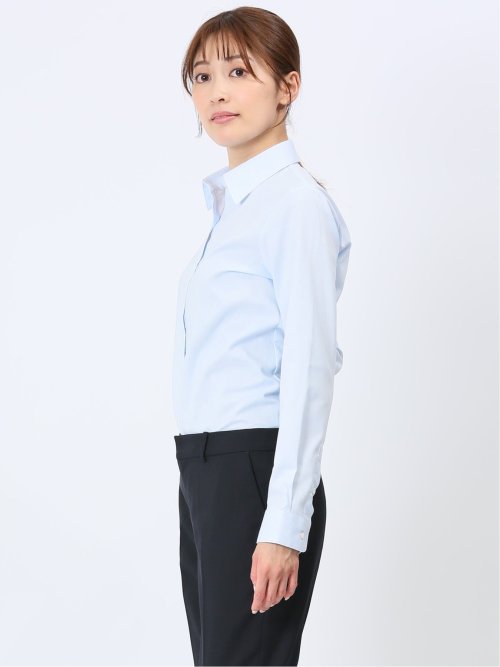 透け防止 形態安定 レギュラーカラー 長袖シャツ
