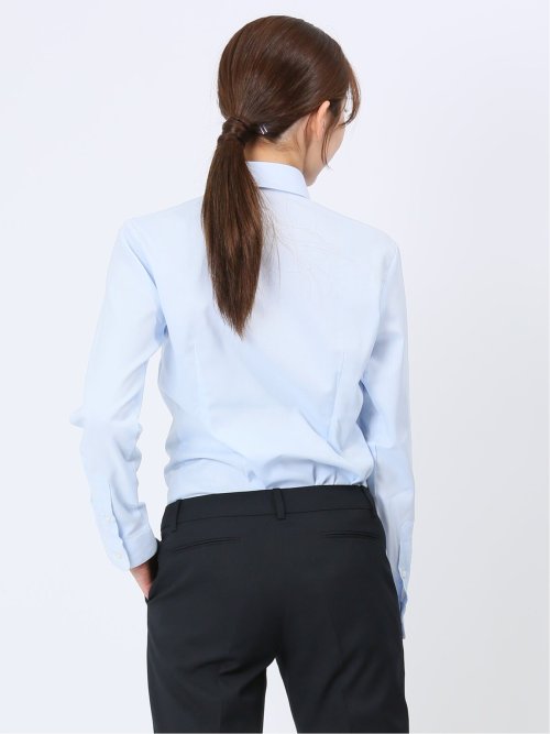 透け防止 形態安定 レギュラーカラー 長袖シャツ