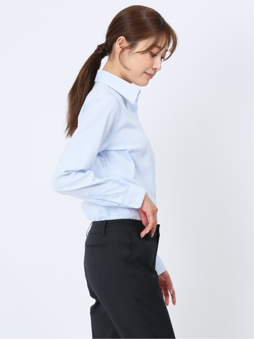 透け防止 形態安定 レギュラーカラー 長袖シャツ