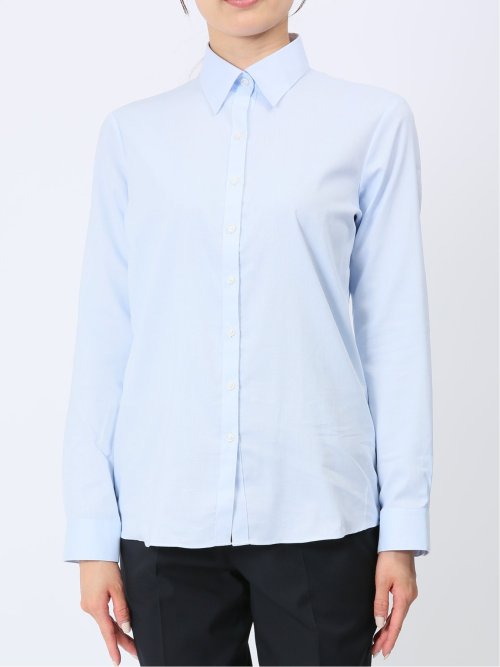 透け防止 形態安定 レギュラーカラー 長袖シャツ