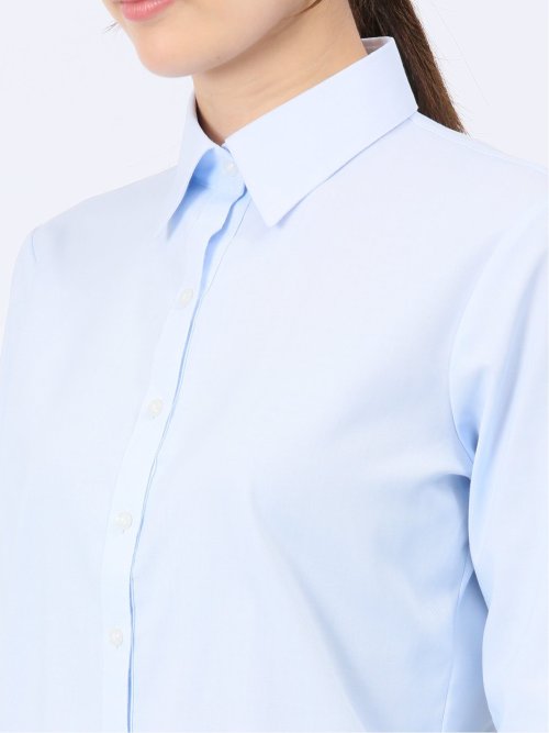 透け防止 形態安定 レギュラーカラー 長袖シャツ