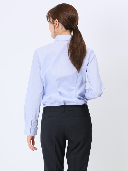 透け防止 形態安定 レギュラーカラー 長袖シャツ