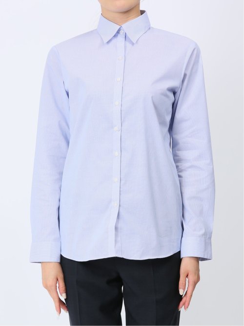 透け防止 形態安定 レギュラーカラー 長袖シャツ