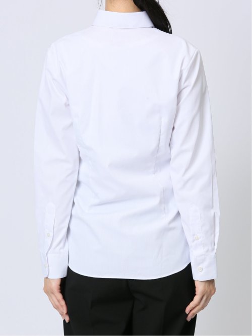 【WEB限定】透け防止 形態安定 スキッパーカラー長袖シャツ