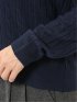 ニット カーディガン レディース 長袖 ハンドウォッシャブル ケーブル クルーネック セーター