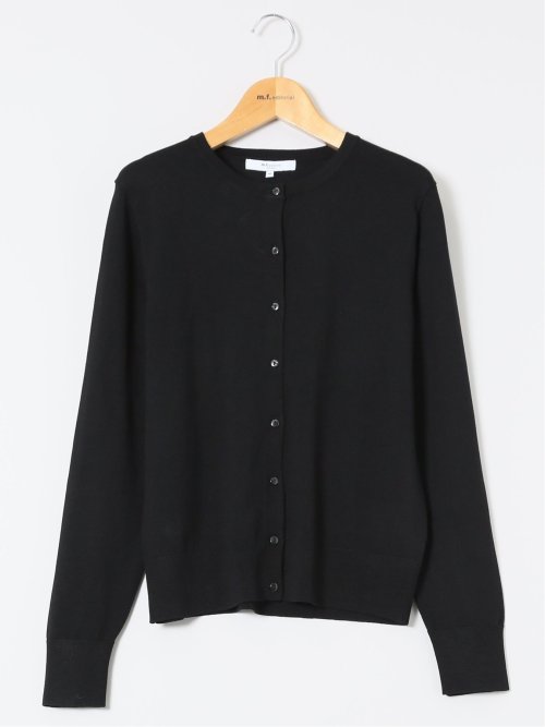 快適機能 クルーネック ニットカーディガン