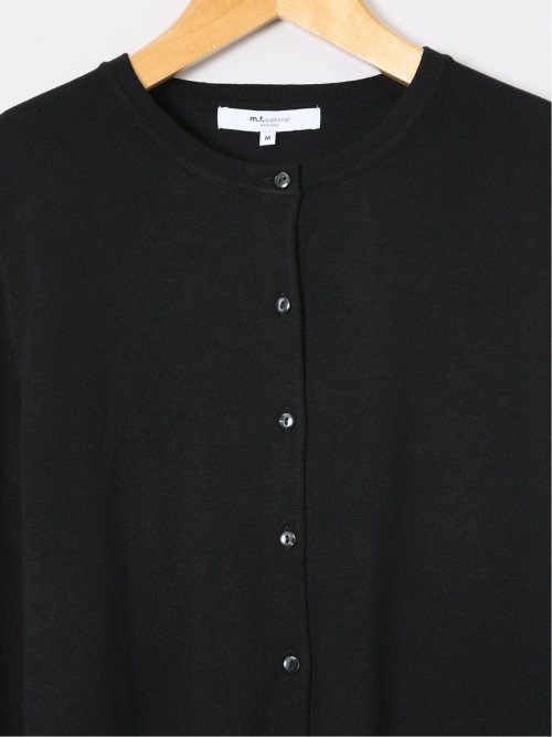 快適機能 クルーネック ニットカーディガン