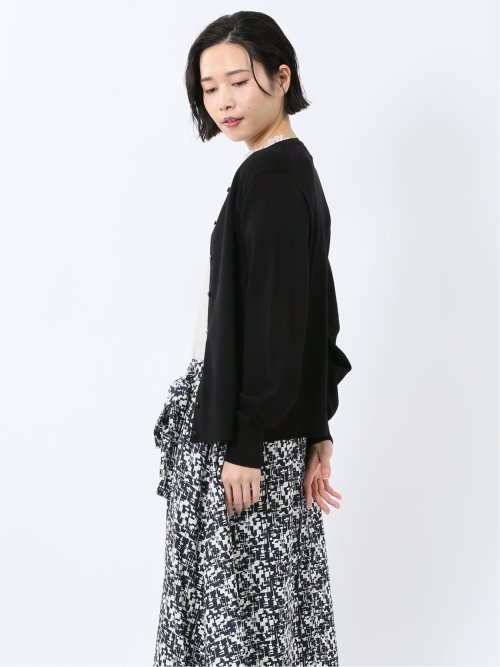 快適機能 クルーネック ニットカーディガン