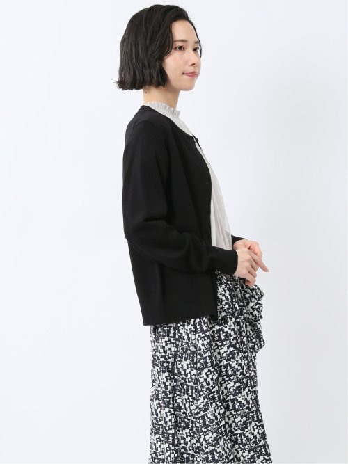 快適機能 クルーネック ニットカーディガン