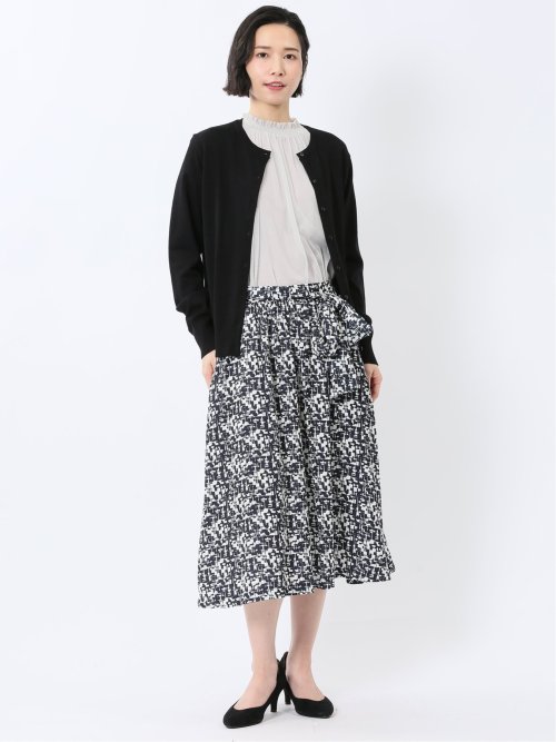 快適機能 クルーネック ニットカーディガン