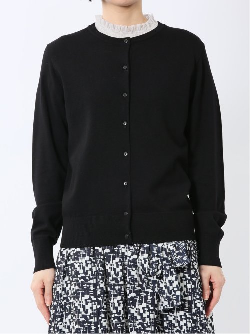 快適機能 クルーネック ニットカーディガン