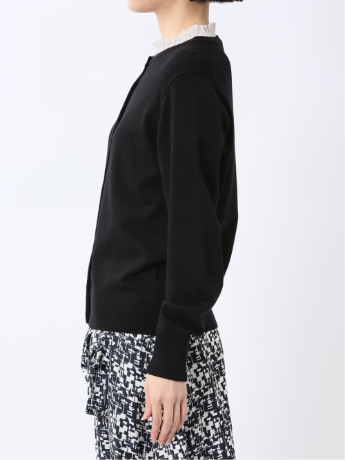 快適機能 クルーネック ニットカーディガン