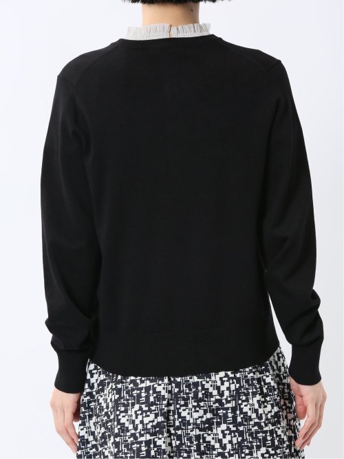 快適機能 クルーネック ニットカーディガン