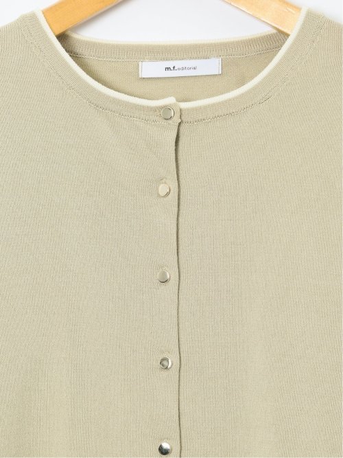 ハンドウォッシャブル 配色 クルーニットカーディガン