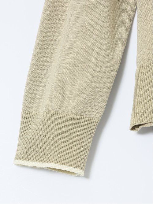 ハンドウォッシャブル 配色 クルーニットカーディガン