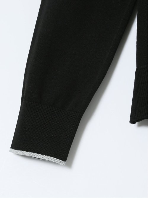 ハンドウォッシャブル 配色 クルーニットカーディガン