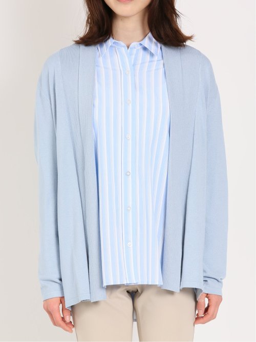 前立てリブ トッパーニットカーディガン