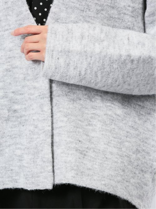 ノーカラー コクーン ニットジャケット