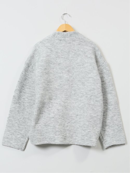 ノーカラー コクーン ニットジャケット