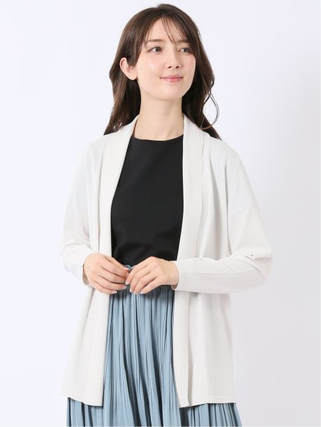 快適機能 前立てリブ トッパー ニット カーディガン