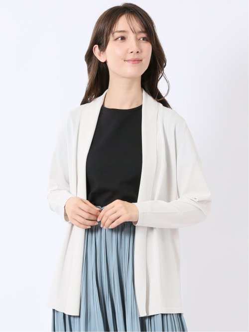 快適機能 前立てリブ トッパー ニット カーディガン