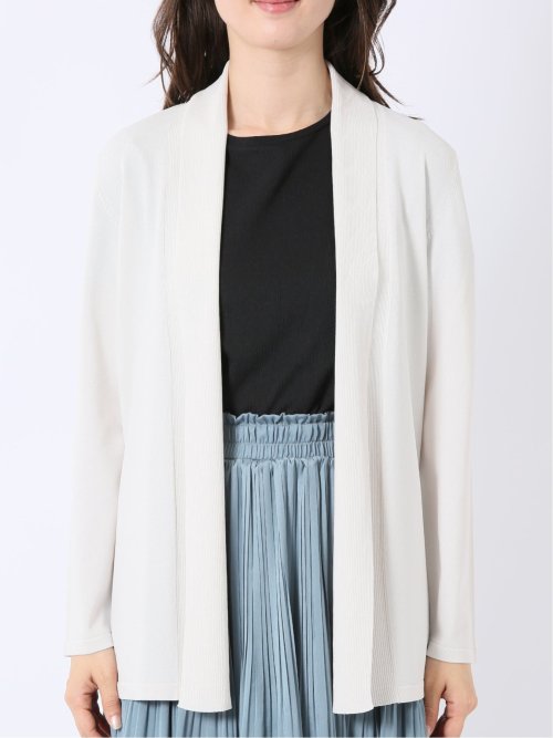 快適機能 前立てリブ トッパー ニット カーディガン