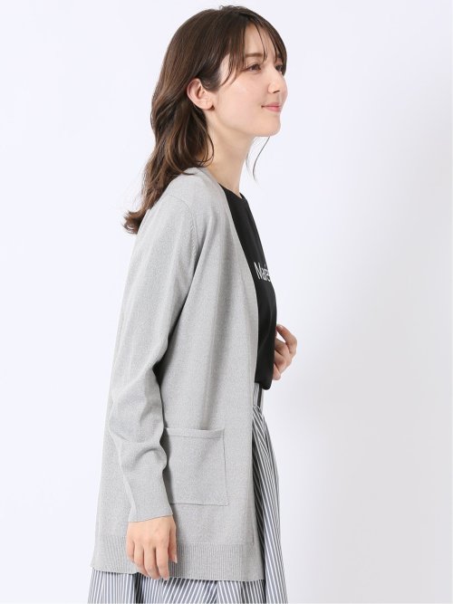 快適機能 ポケット付き ロング ニット カーディガン