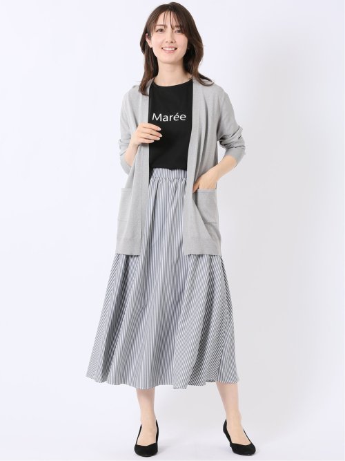 快適機能 ポケット付き ロング ニット カーディガン