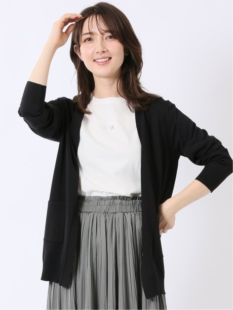 快適機能 ポケット付き ロング ニット カーディガン