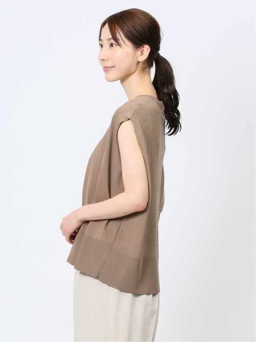 ドライレーヨン フレンチスリーブ ニットプルオーバー