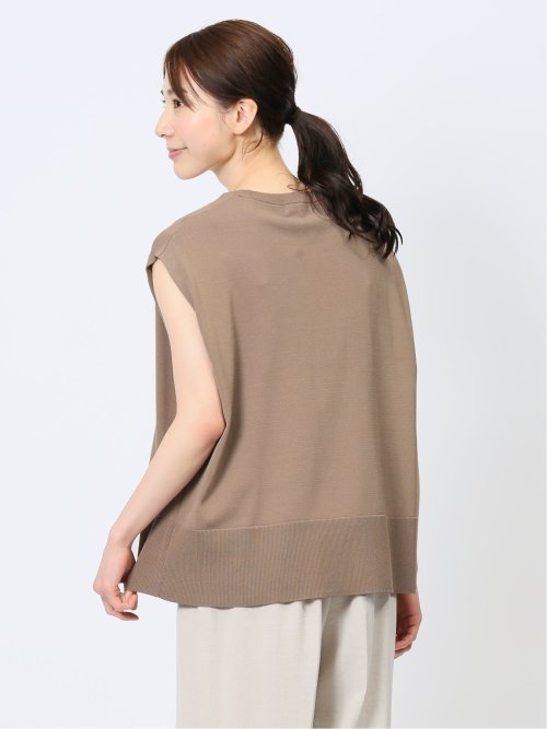 ドライレーヨン フレンチスリーブ ニットプルオーバー