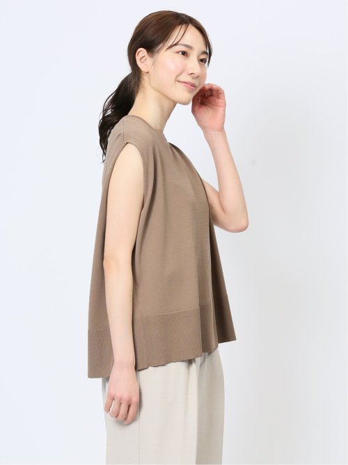 ドライレーヨン フレンチスリーブ ニットプルオーバー