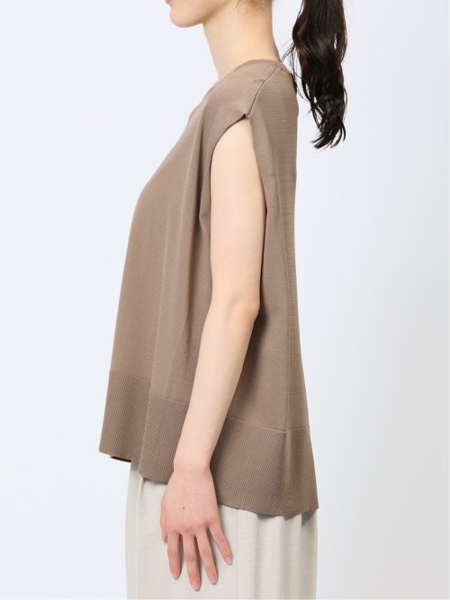 ドライレーヨン フレンチスリーブ ニットプルオーバー